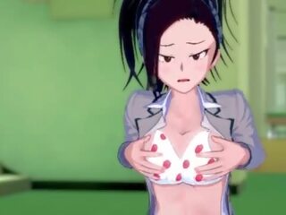 Groovy yaoyorozu žaisti su jos didelis natūralus krūtys - mano hero academia