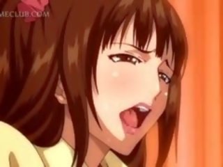 3d anime schoolmeisje krijgt poesje geneukt onder het rokje in bed