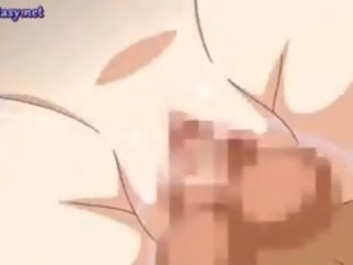 Skamløs anime babe slurping en stor johnson