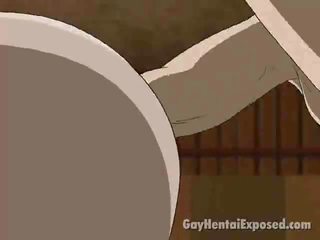 Seksapilna rdečelaske manga gej pridobivanje analno humped kuža slog