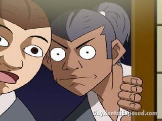 Паскудної аніме гомосексуаліст має a брудний samurai фантастика
