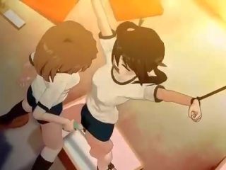 Tied up anime anime femme fatale gets cunt vibed hard