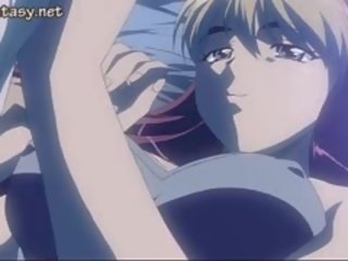Blondinė anime nimfomanai trunka didžiulis johnson